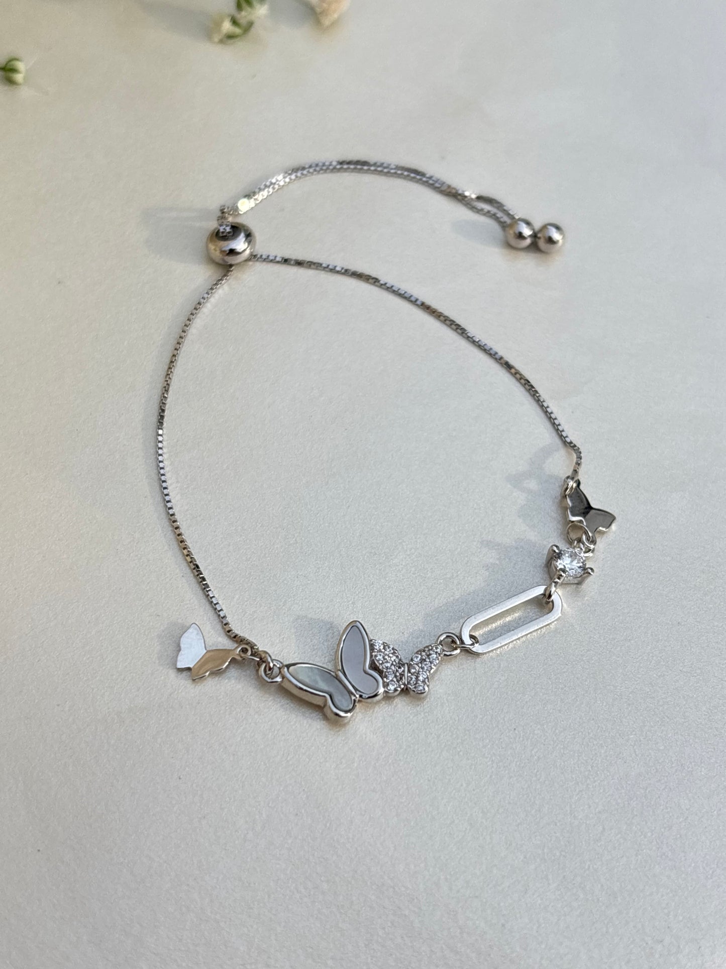 Silver Butterfly Charm Bracelet