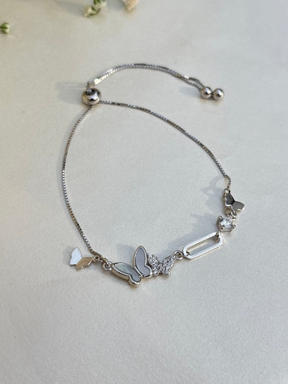 Silver Butterfly Charm Bracelet