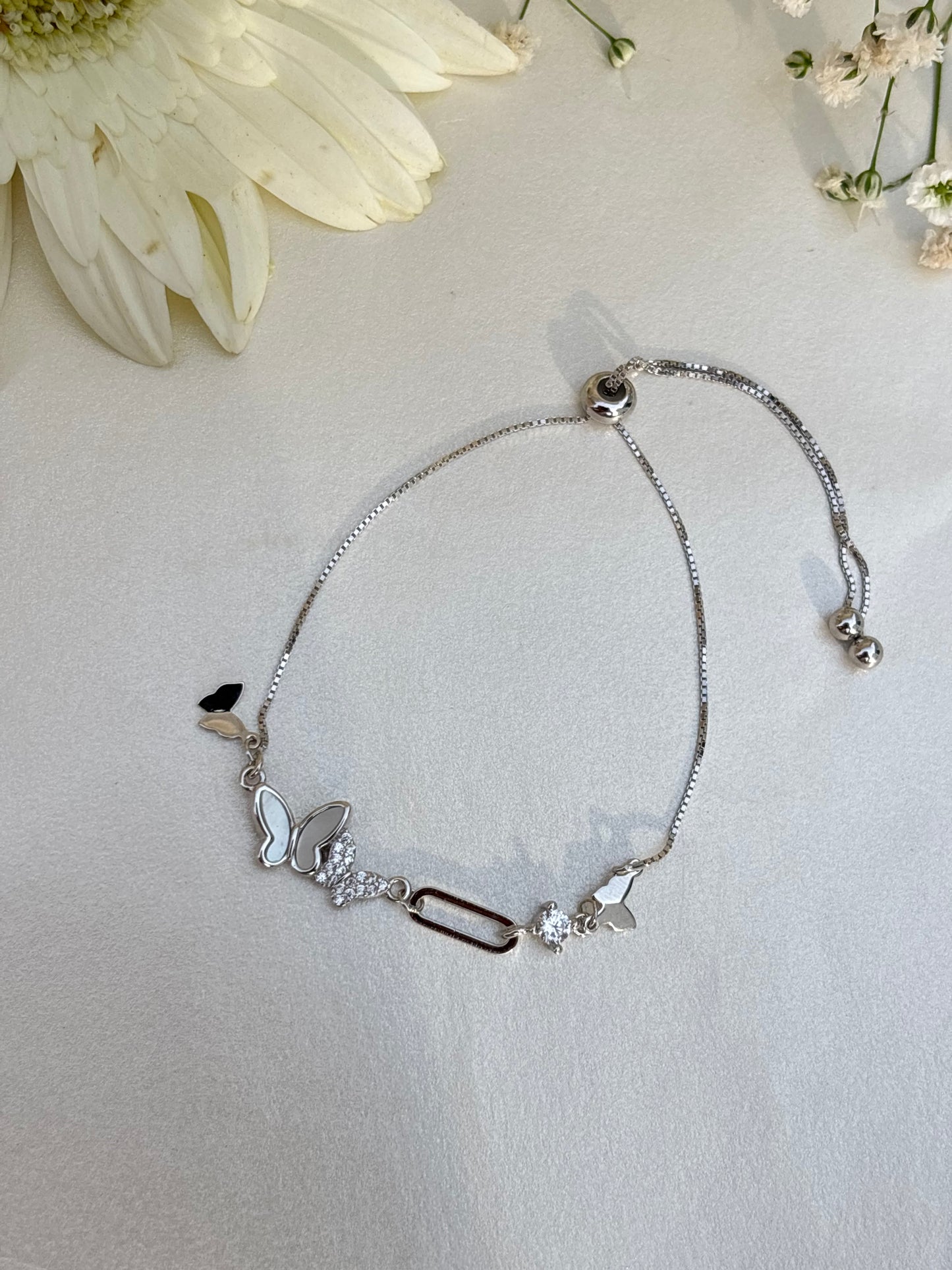 Silver Butterfly Charm Bracelet