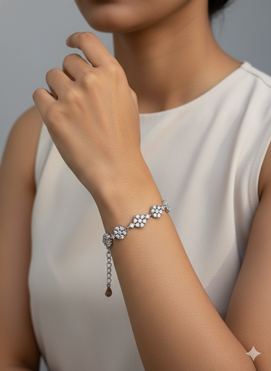 Crystal Bloom Tennis Bracelet