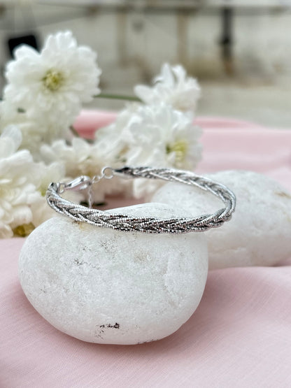 Silver Whisper Braid Bracelet