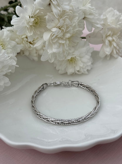 Silver Whisper Braid Bracelet