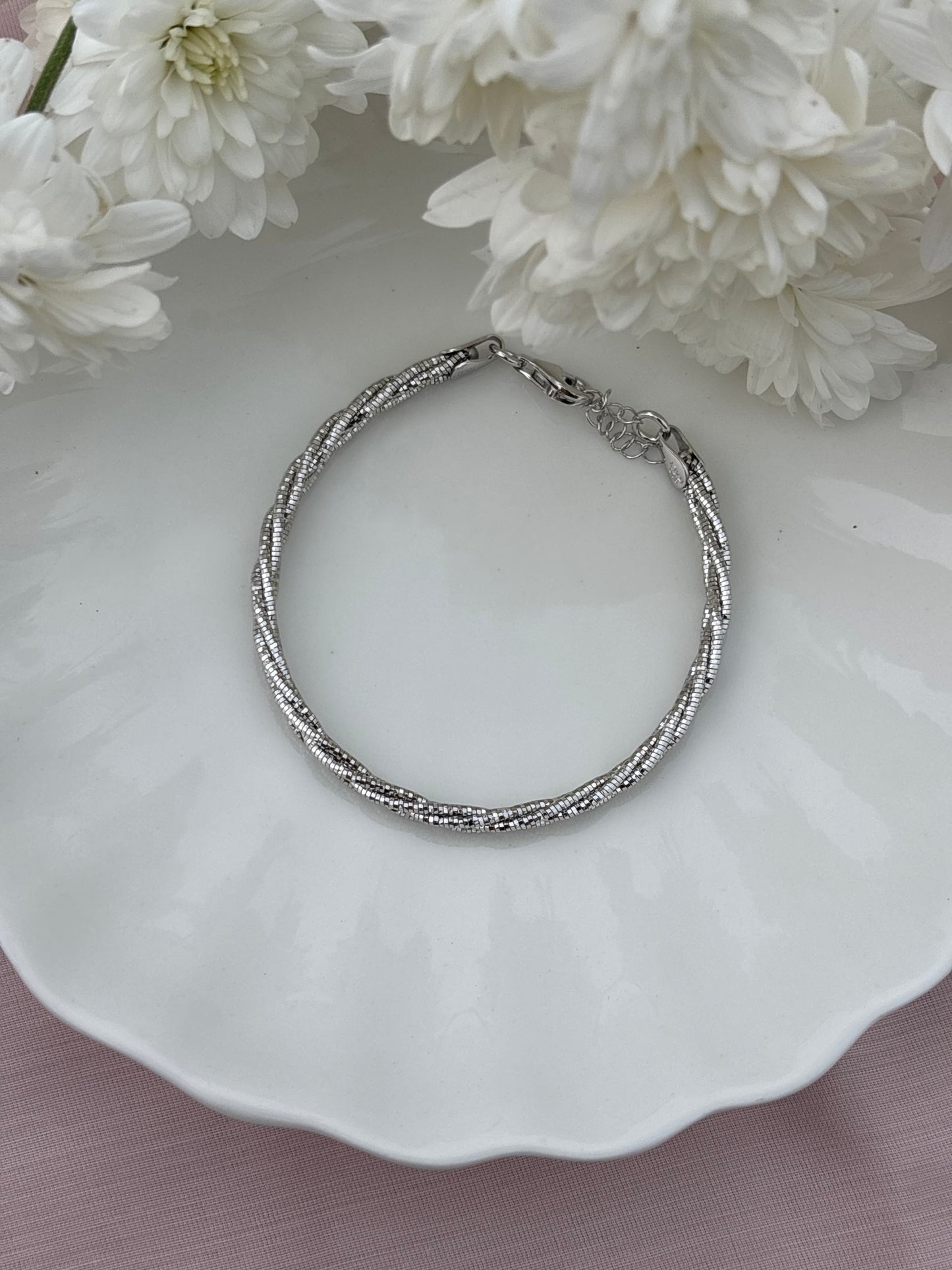 Silver Whisper Braid Bracelet