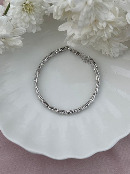 Silver Whisper Braid Bracelet