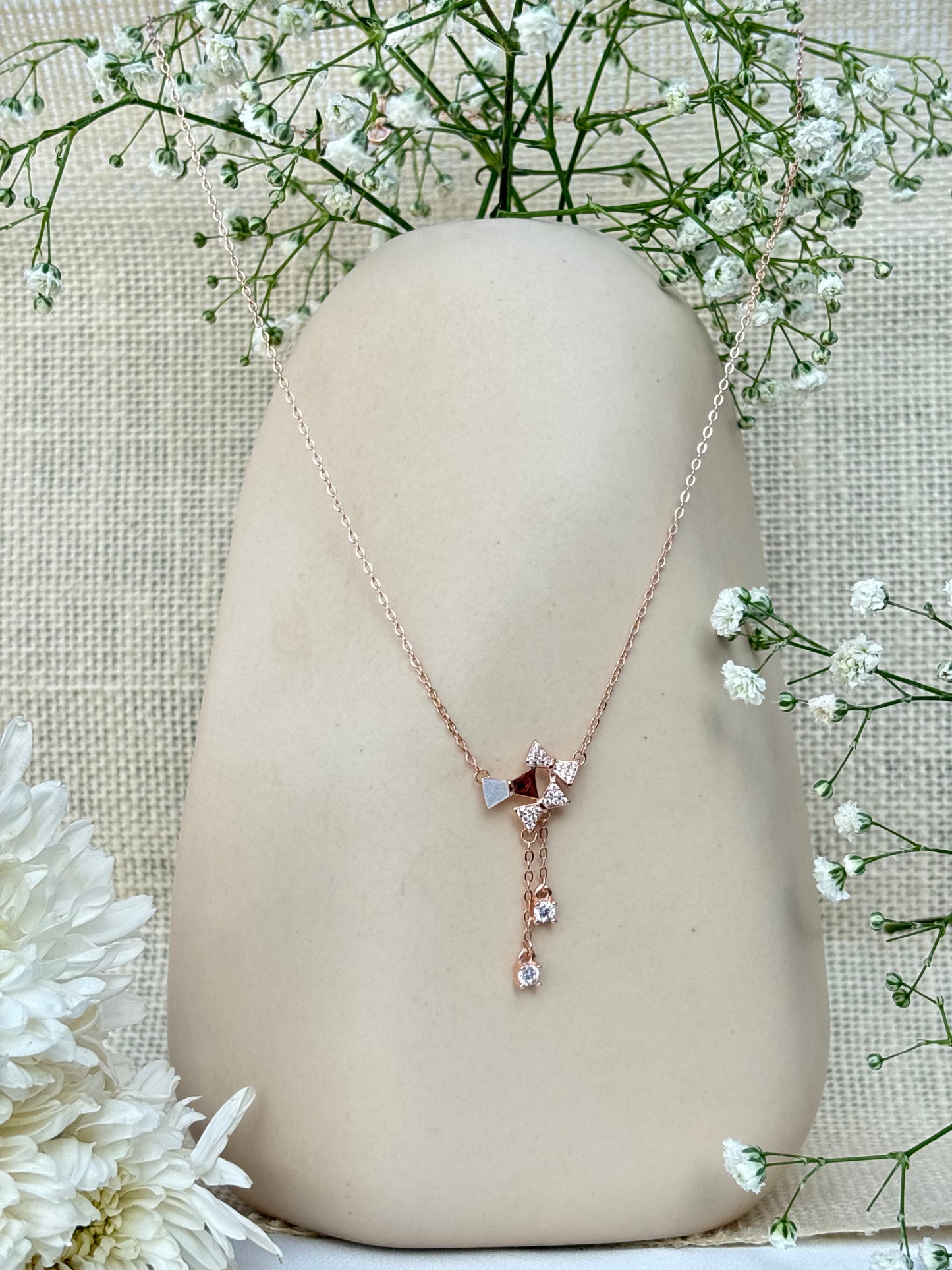 Crystal Bow Drop Pendant