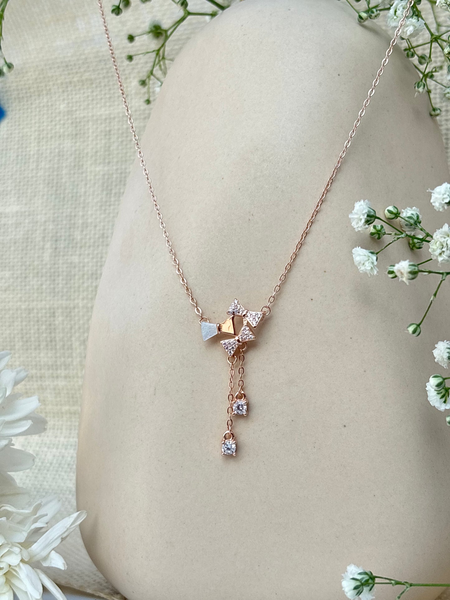 Crystal Bow Drop Pendant
