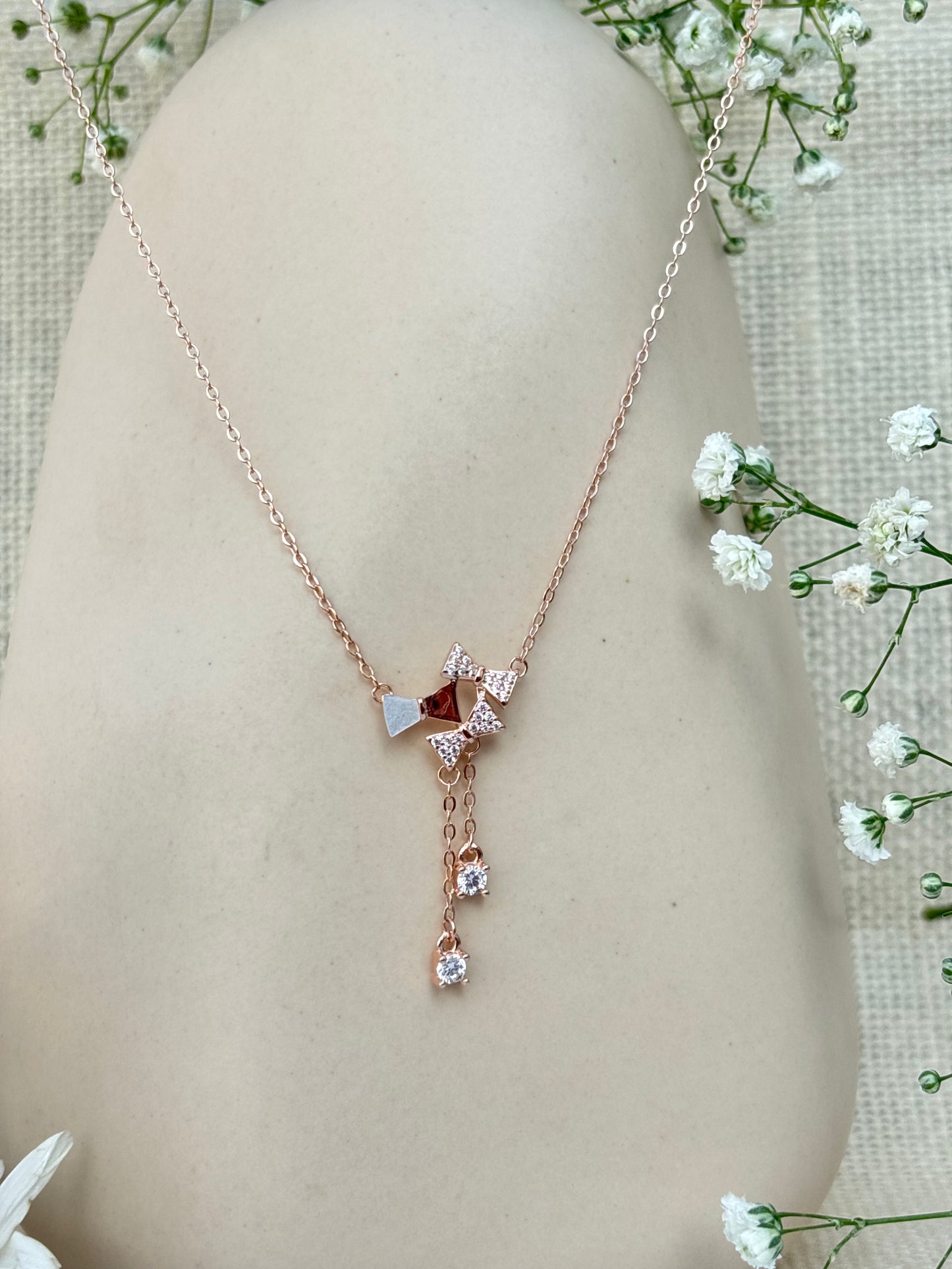 Crystal Bow Drop Pendant