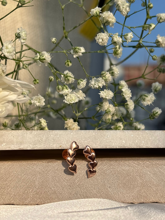 Linked Heart Drop Earrings