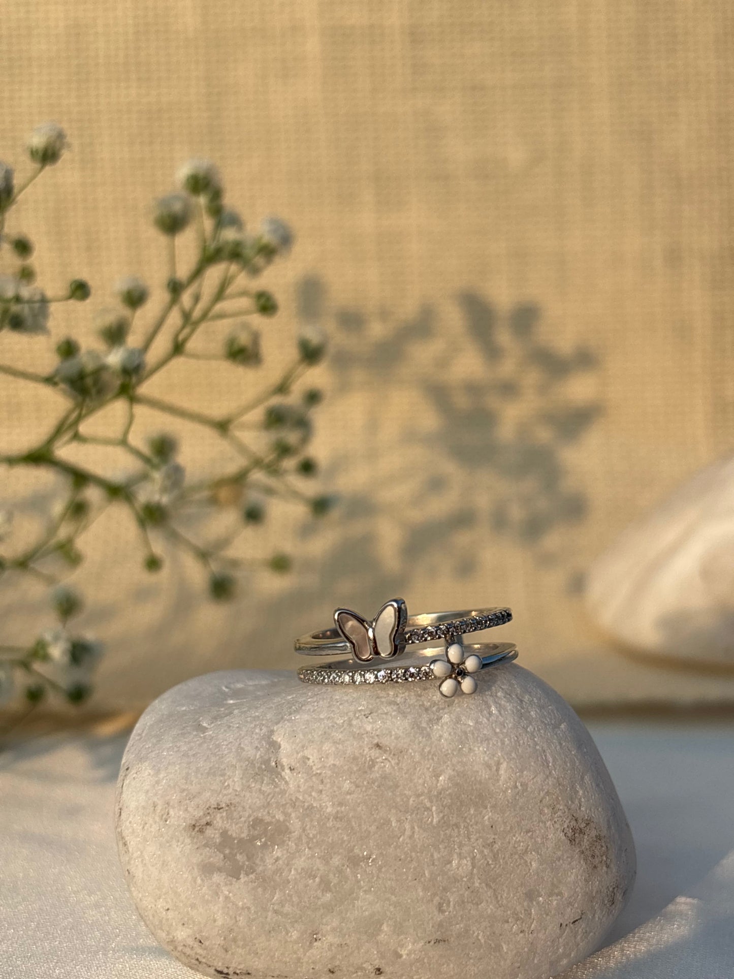 Butterfly Bloom Stack Ring
