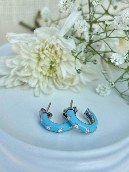 Powder Blue Silver Huggies