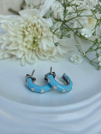 Powder Blue Silver Huggies