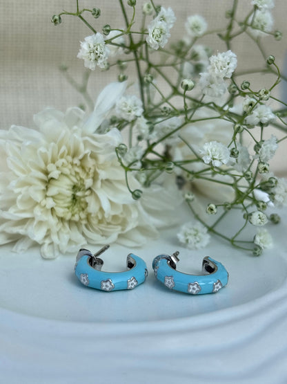 Powder Blue Silver Huggies