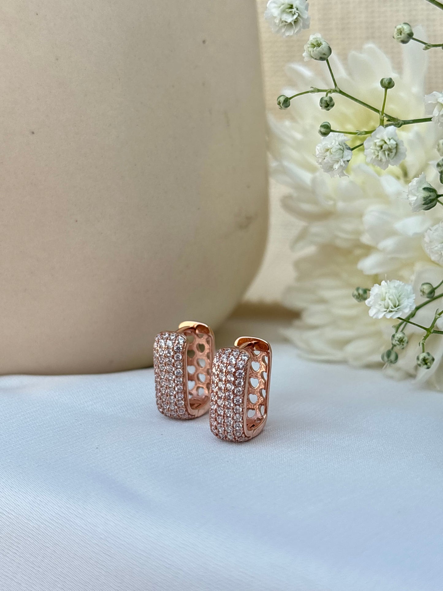 Rose Glow Pavé Hoops