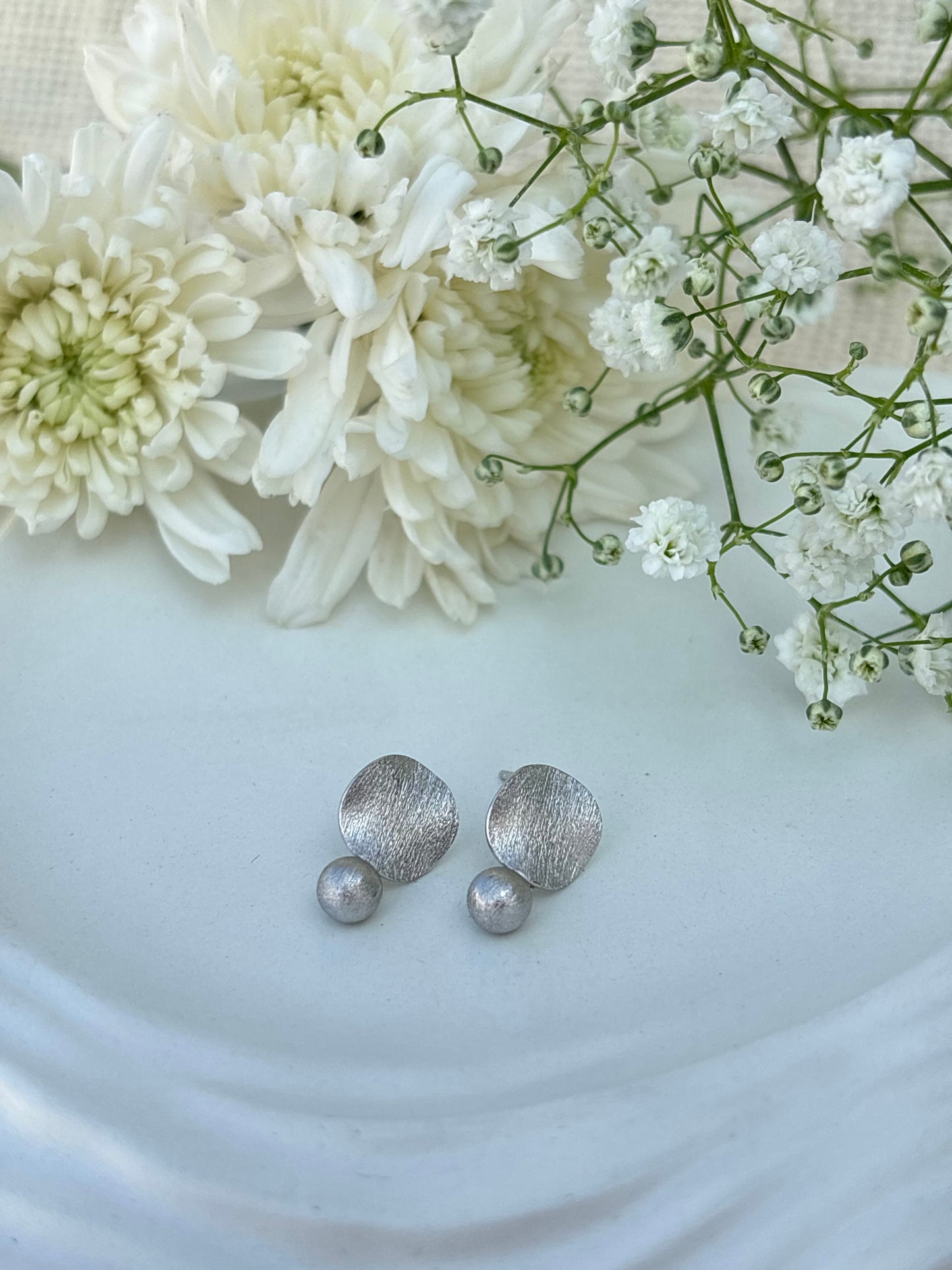 Lunar Textured Stud Earrings