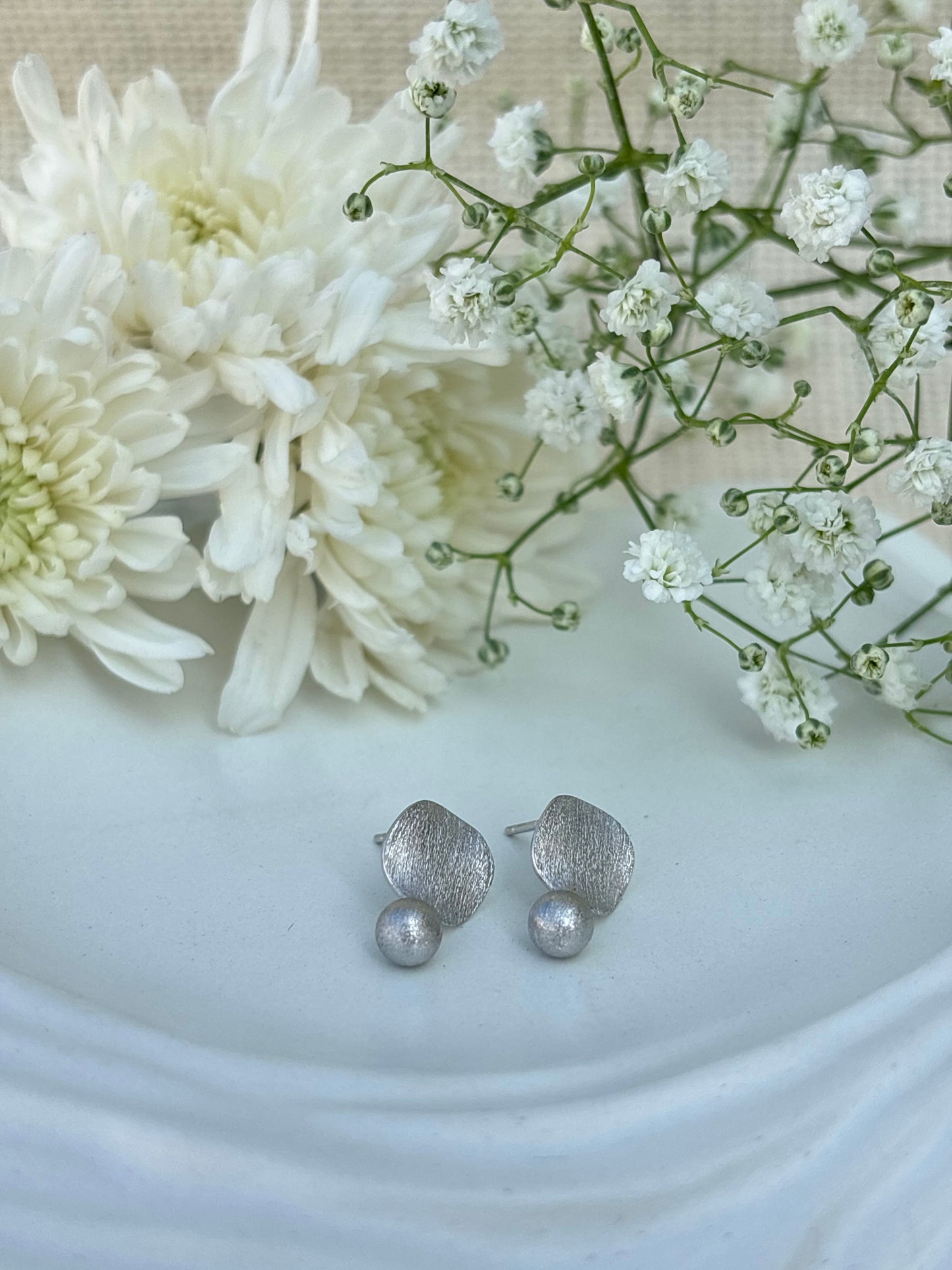 Lunar Textured Stud Earrings