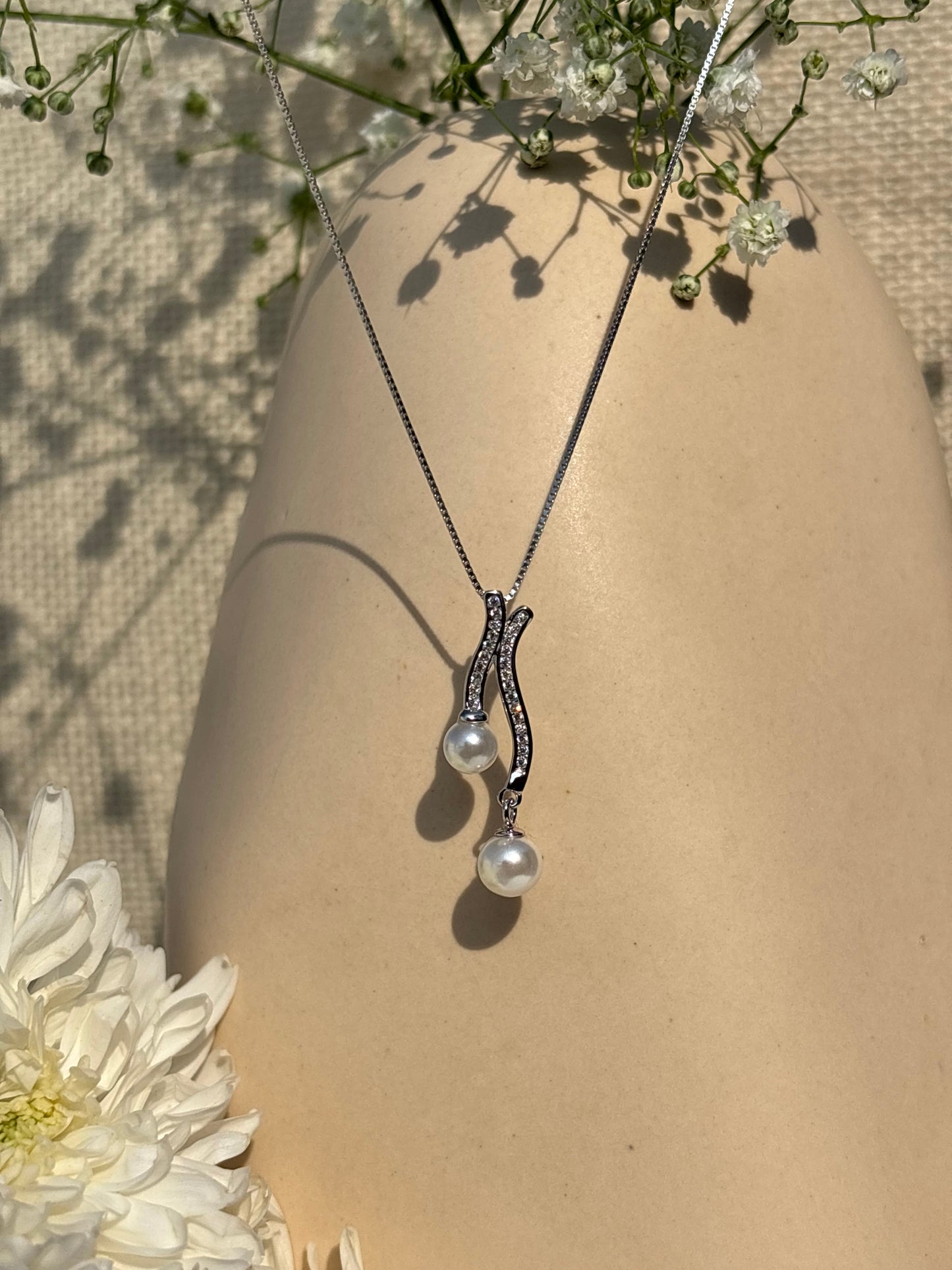 Serene Pearl Drop Necklace