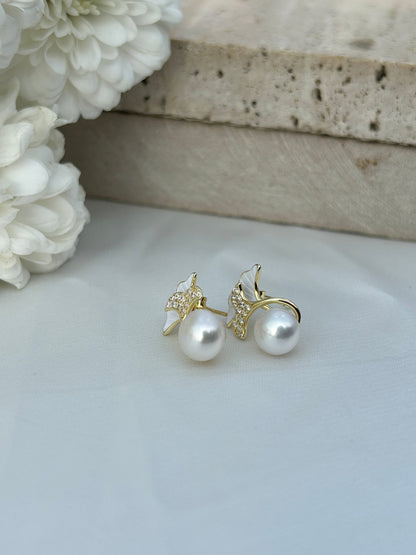 Ivory Bloom Pearl Earrings