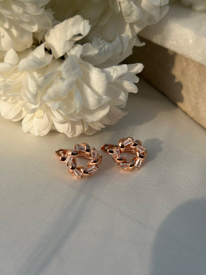 Rosé Link Knot Earrings