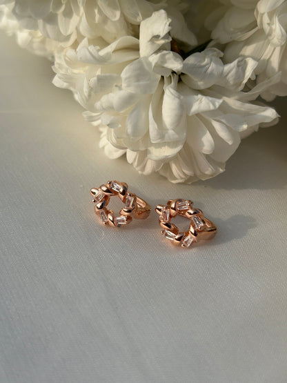 Rosé Link Knot Earrings