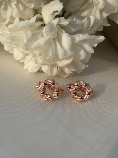 Rosé Link Knot Earrings