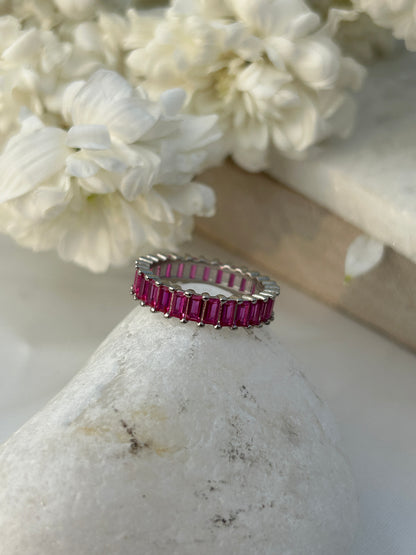Ruby Baguette Eternity Band