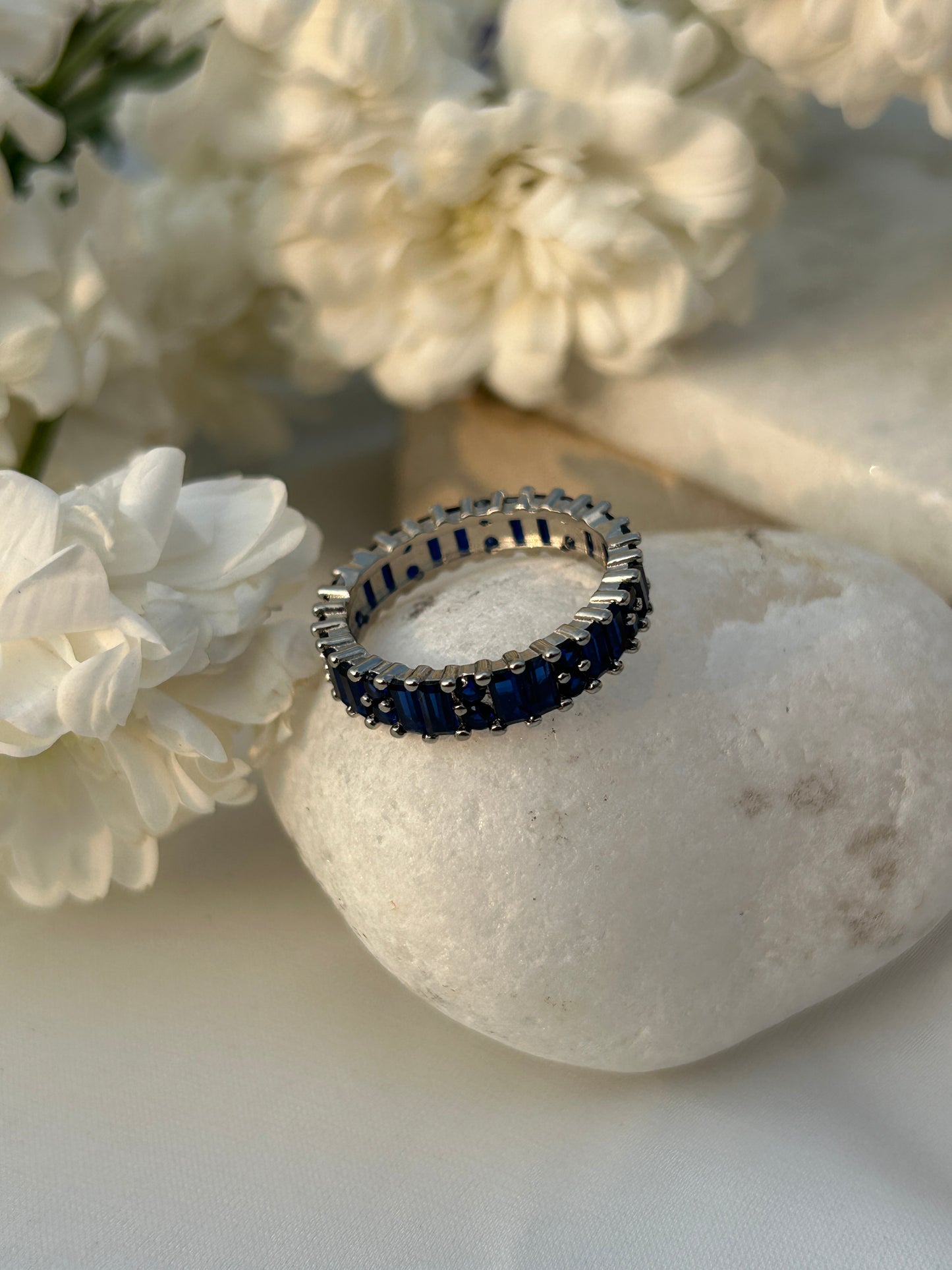 Blue Baguette Eternity Band