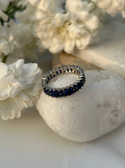 Blue Baguette Eternity Band