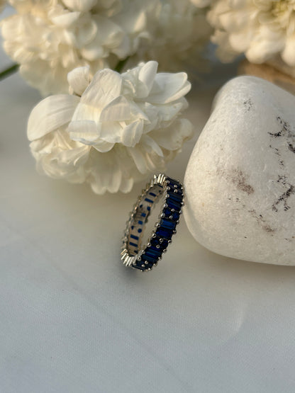 Blue Baguette Eternity Band