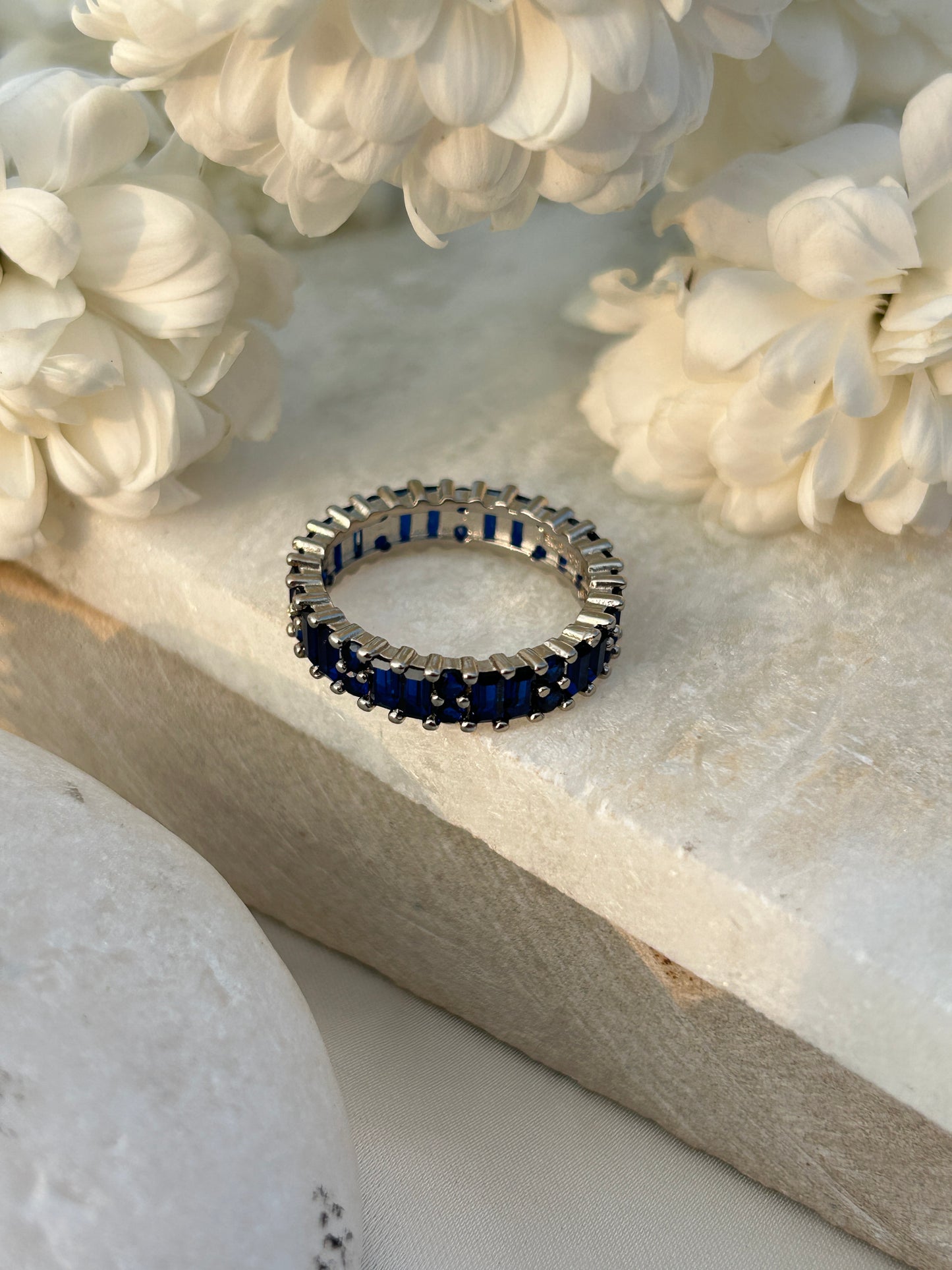 Blue Baguette Eternity Band