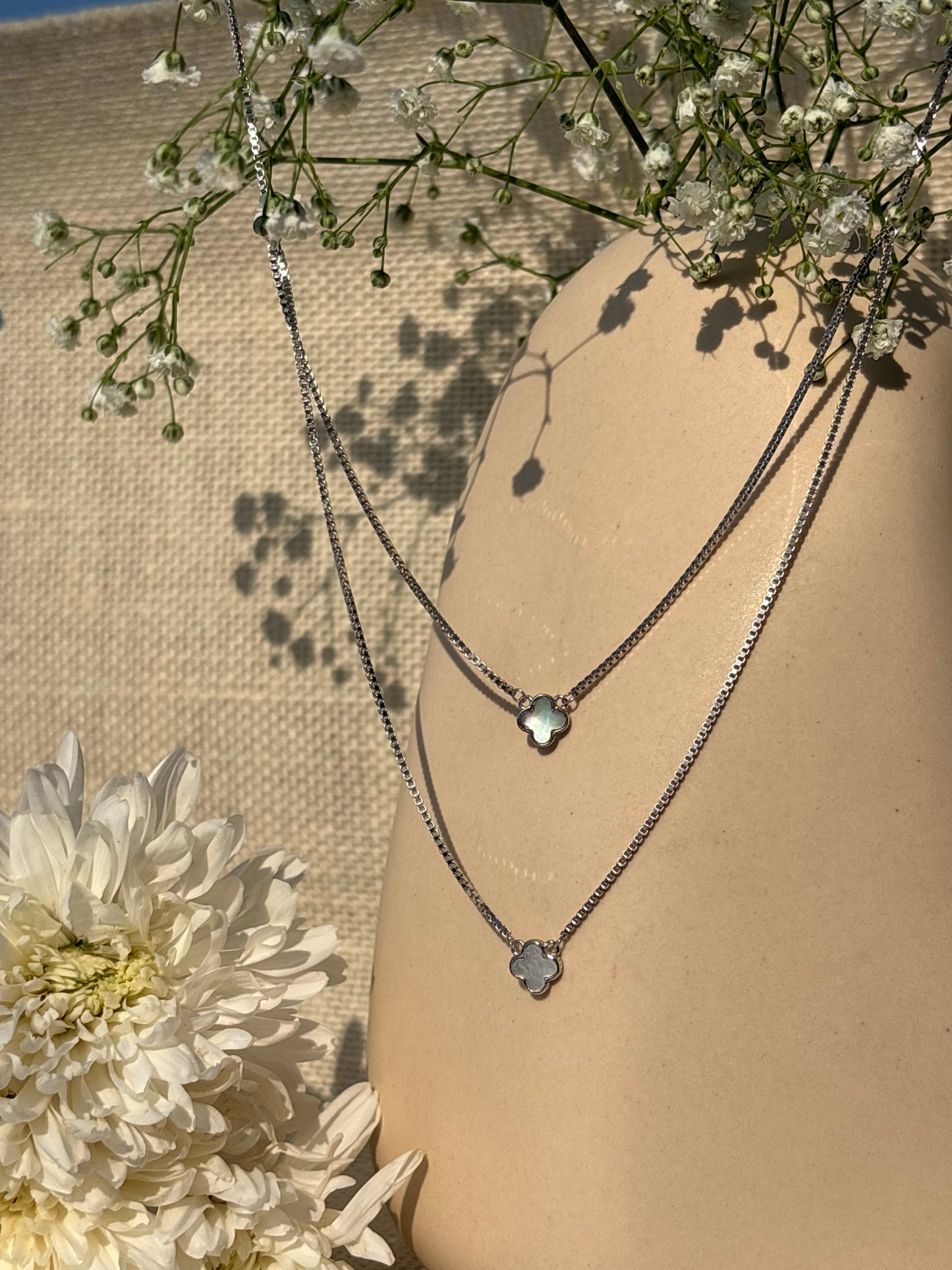 Twin Clover Chain Necklace