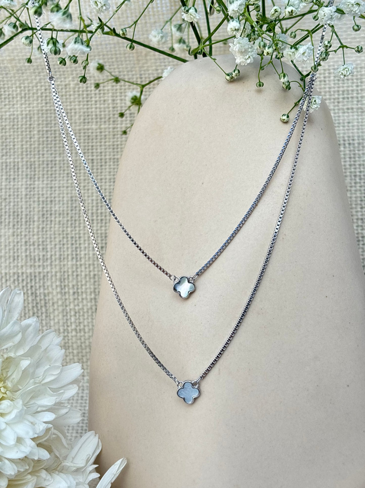 Twin Clover Chain Necklace