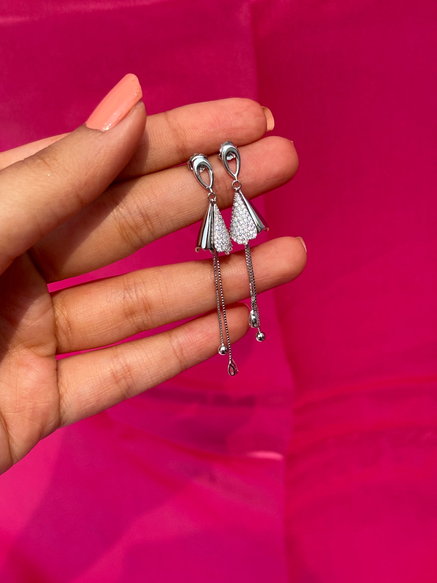 Crystal Drop Chain Earrings
