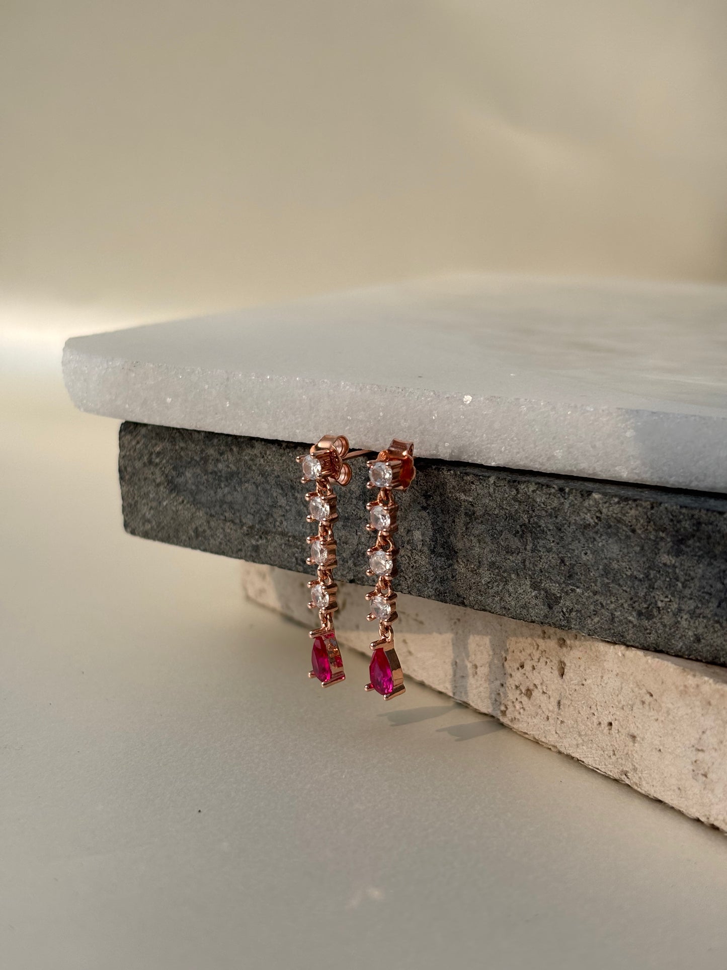 Pink Drop Dangle Earrings