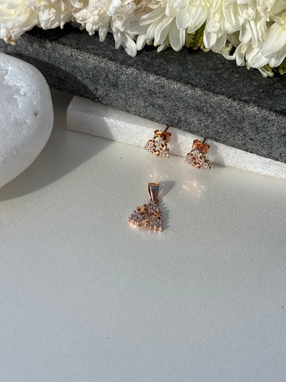 Floral Cluster Pendant Set