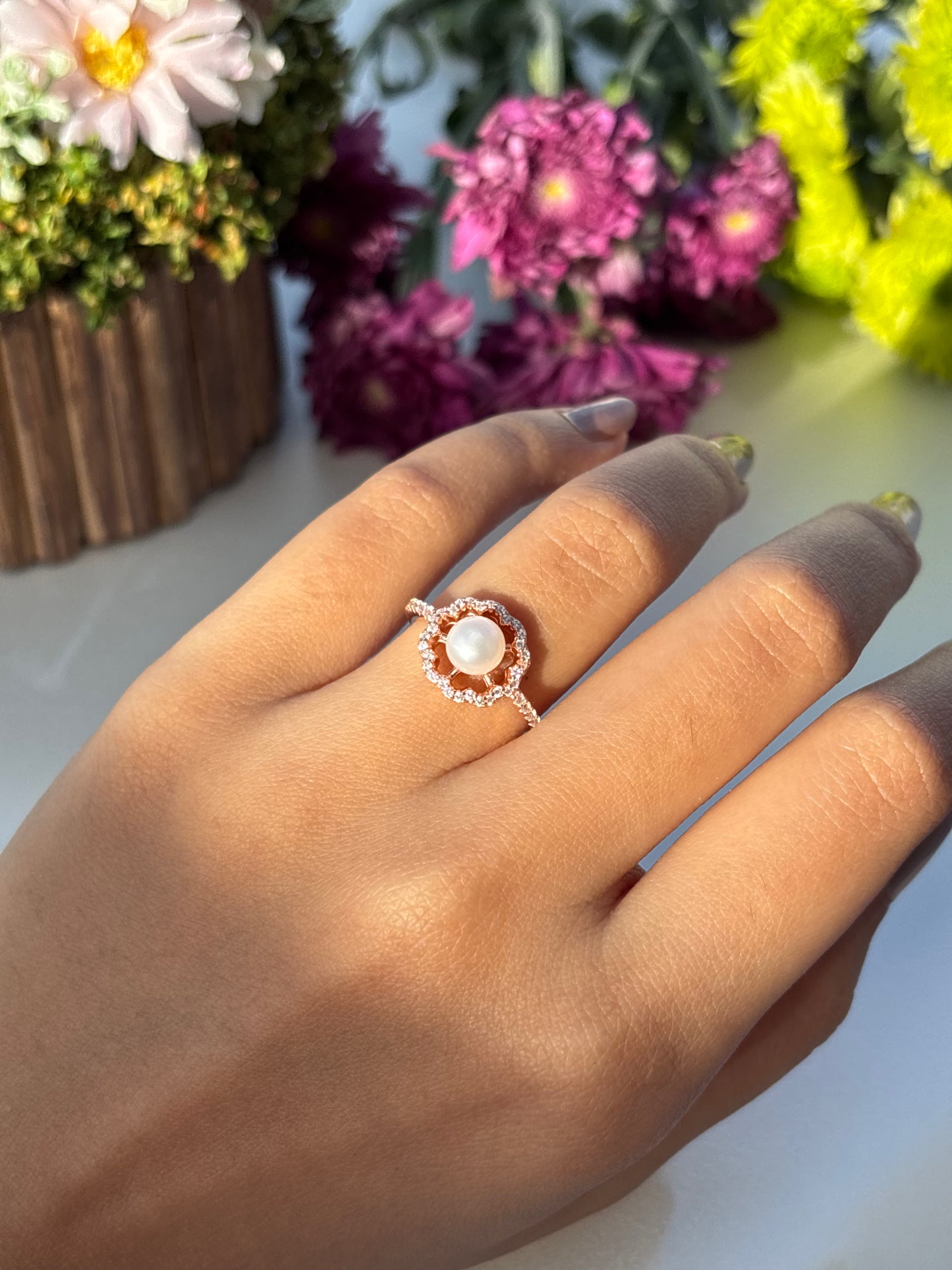 Flower Pearl Ring