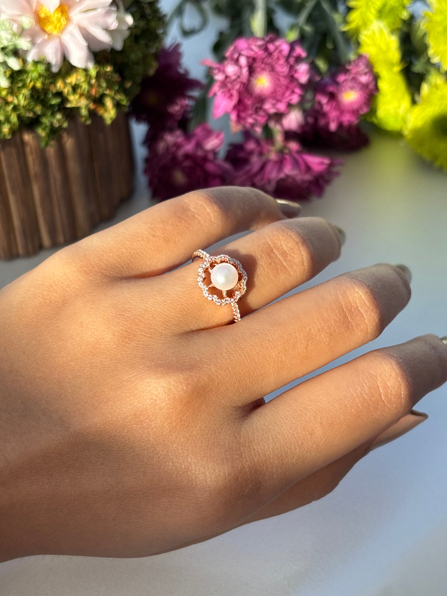 Flower Pearl Ring