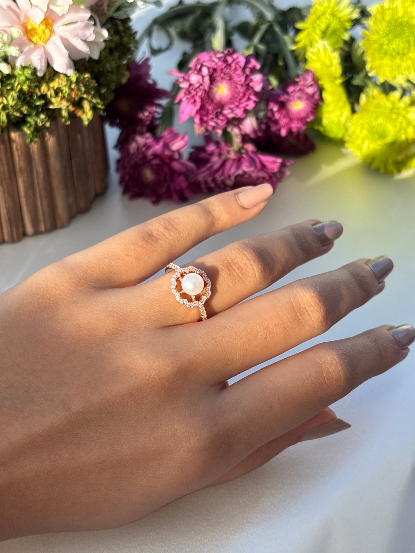 Flower Pearl Ring
