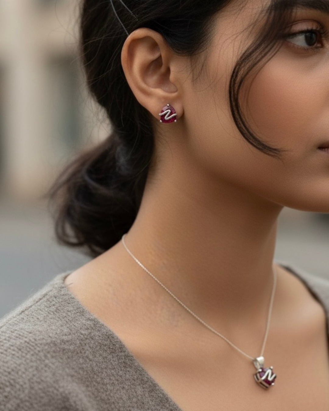 Silver Geometric Studs