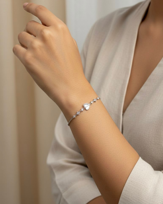 Crystal Heart Charm Bracelet