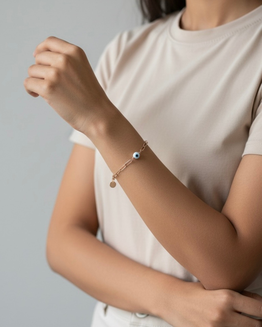 Rose Gold Chain Bracelet with Charm