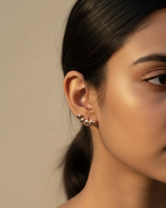 Linked Heart Drop Earrings