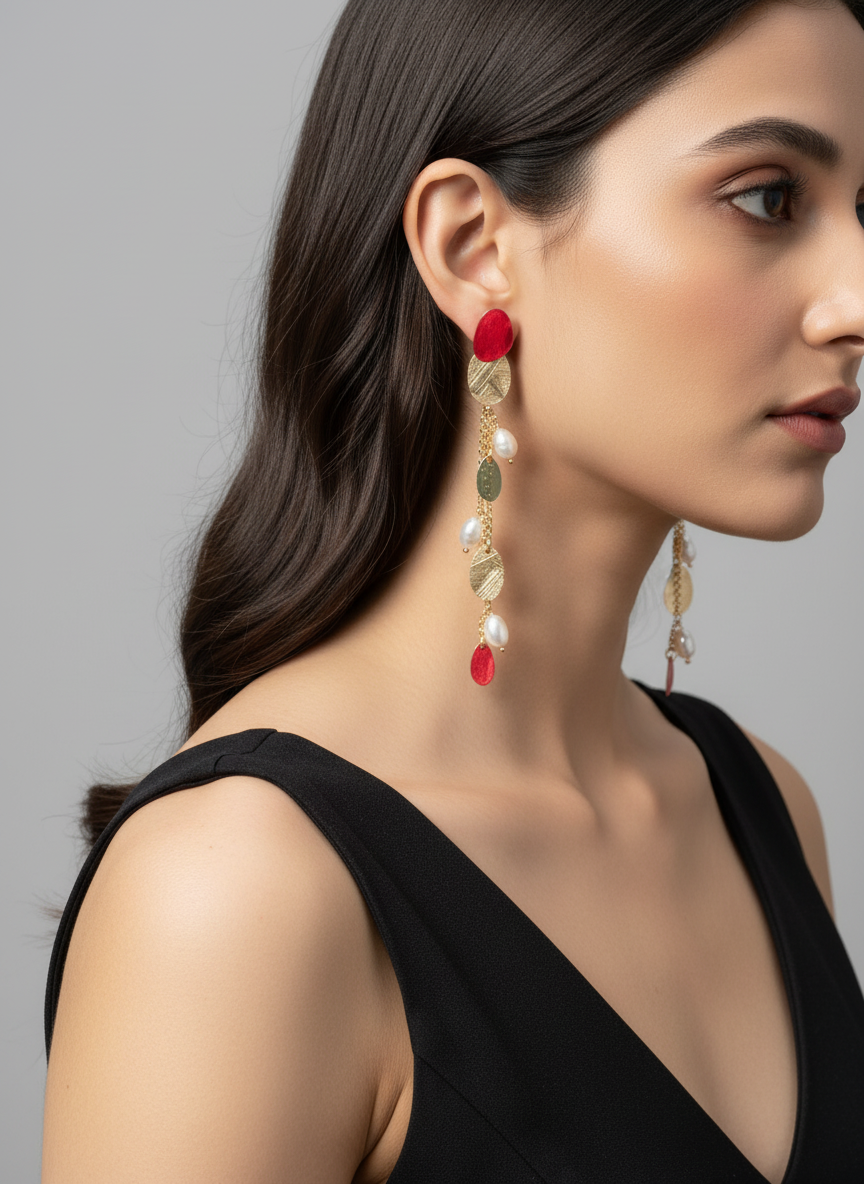 Crimson Cascade Earrings