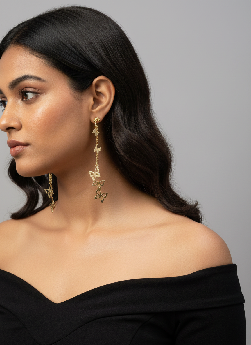 Golden Butterfly Earrings