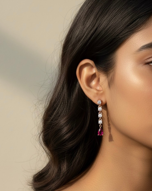 Pink Drop Dangle Earrings