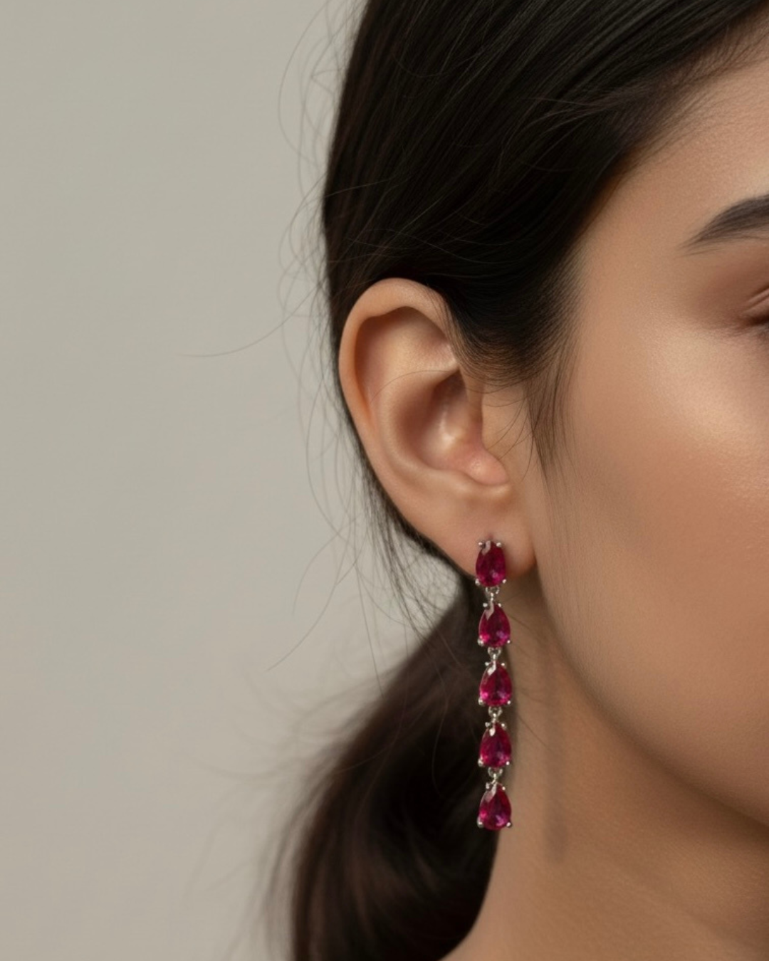 Red Drop Dangle Earrings