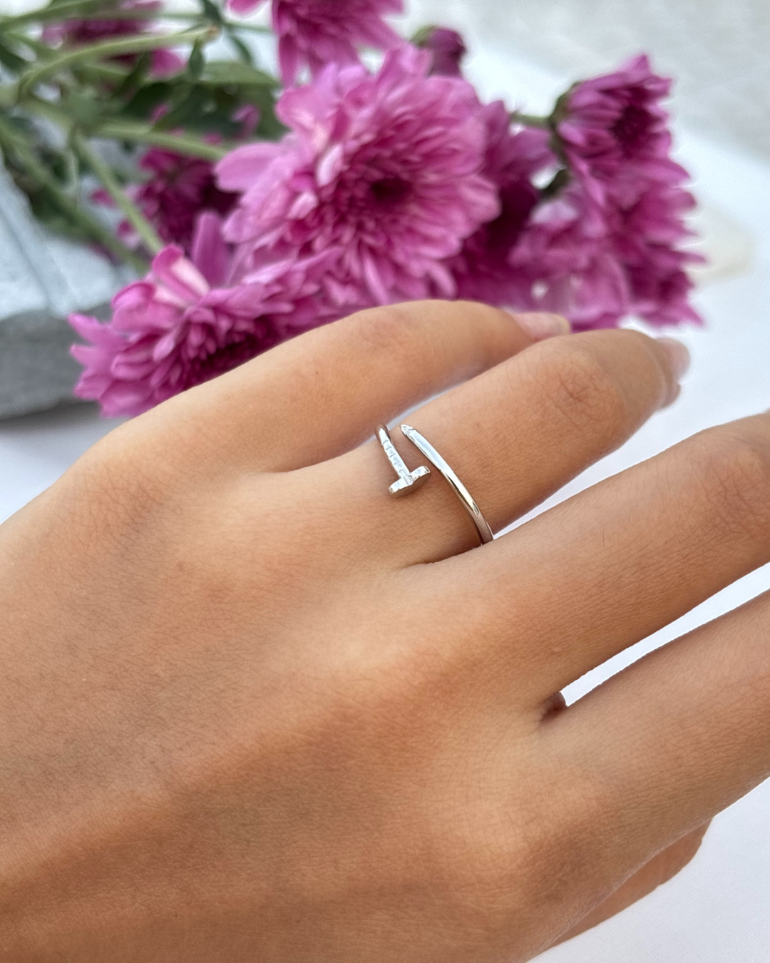 Silver Heart Accent Ring