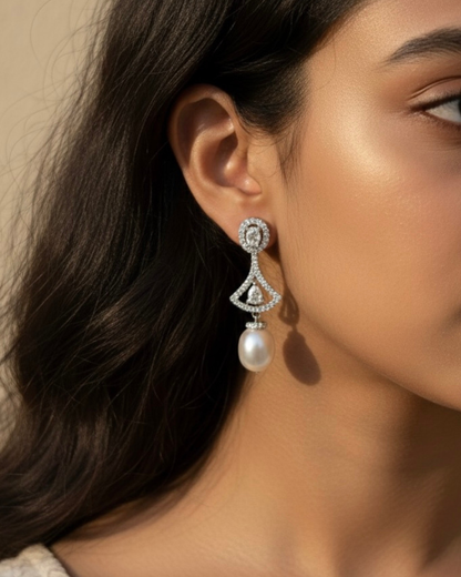 Crystal Pearl Drop Earrings