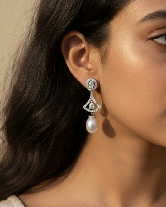 Crystal Pearl Drop Earrings