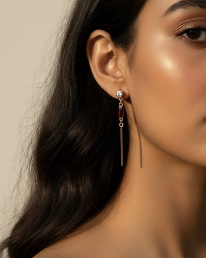 Linear Drop Stud Earrings