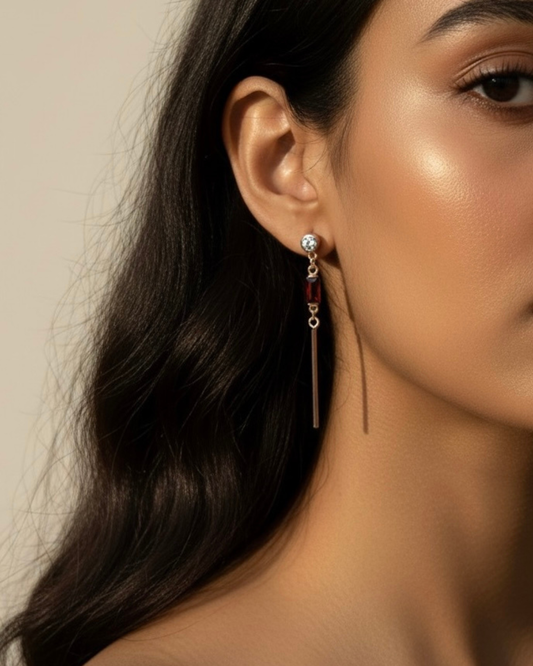 Linear Drop Stud Earrings